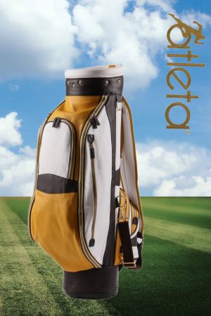 Imperial Golf Bag - White - Yellow - Dark Brown