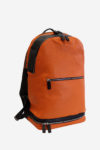 Modern Backpack orange black leather waterproof resistant
