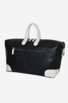 Sport Duffle Bag 038 black white waterproof leather handmade in italy