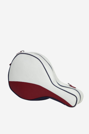 Original Padel Bag front side waterproof leather white red blue