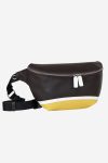 Modern Pouch yellow dark brown white waterproof leather