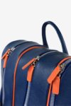 Two-Tone Backpack Tennis Bag blu orange handmade in italy waterproof leather terrida venezia tennis bag backpack sport