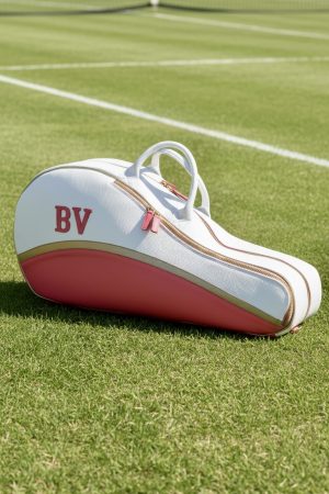 Sinuous Tennis Bag - White - Pink - Gold