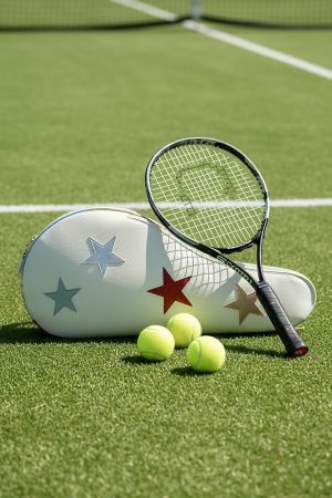 Stars Leather Single Tennis Bag